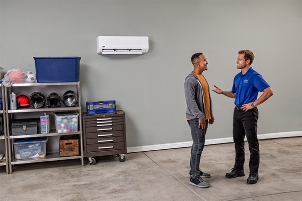 Rep with Customer in Garage