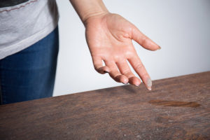 Close Up Of Dust On Woman Finger