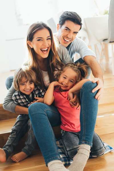 Happy Family in living room